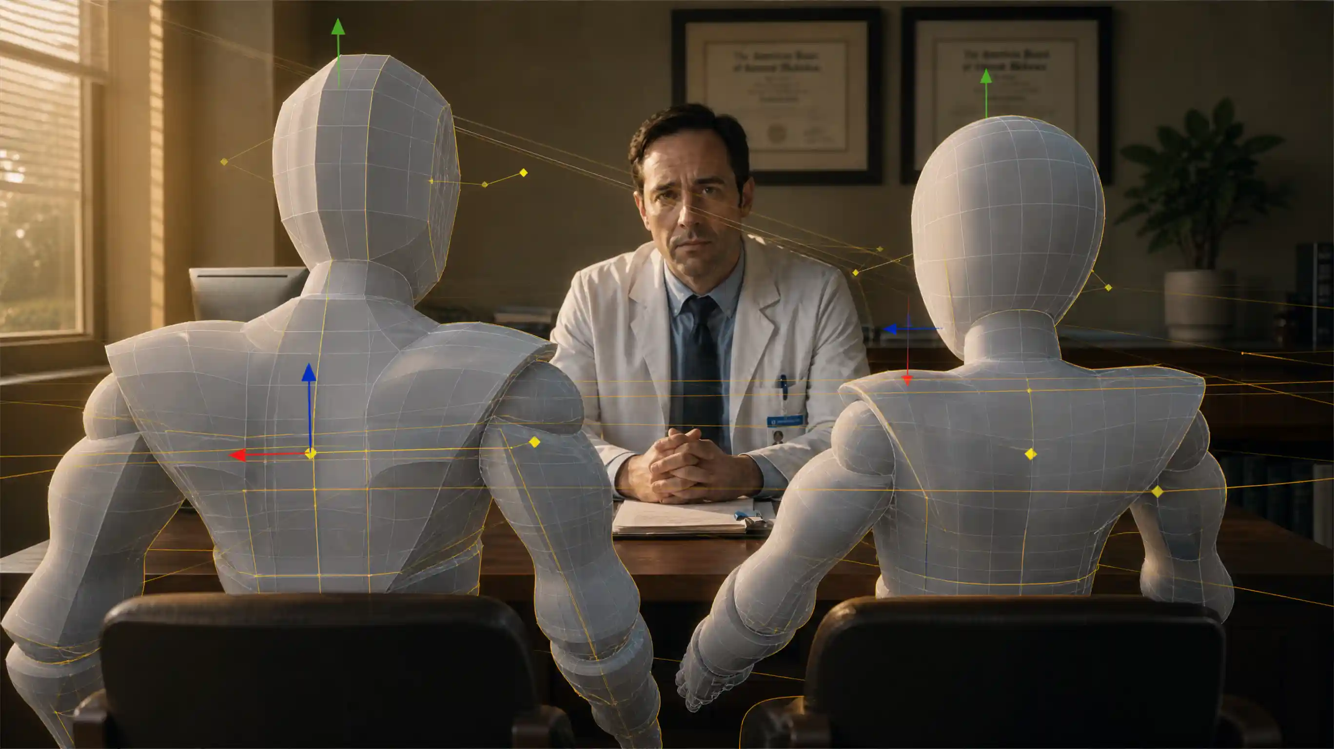 3D Shot Composer staging characters with a virtual camera for AI video