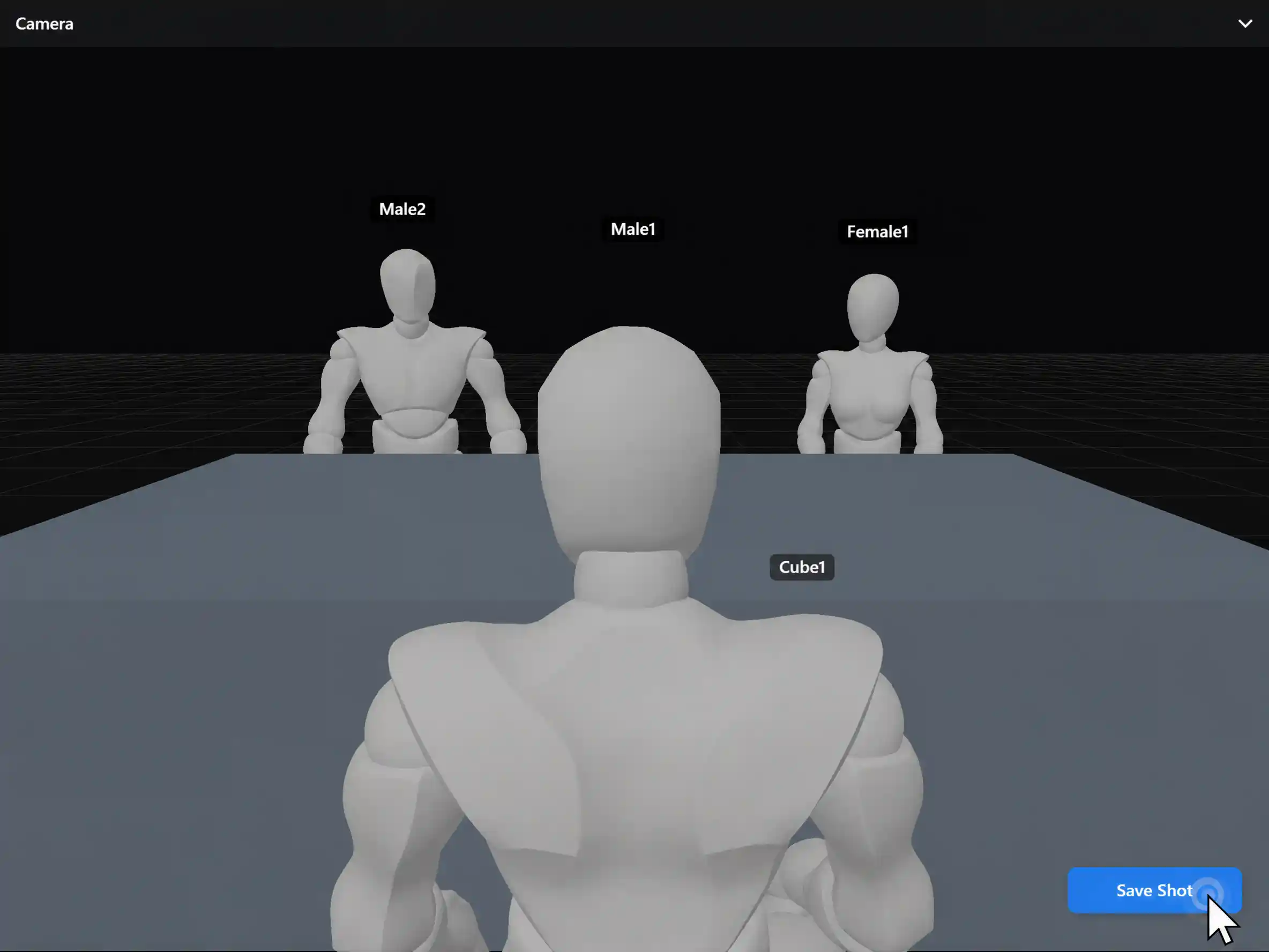Camera view preview in 3D Shot Composer with Save Shot action