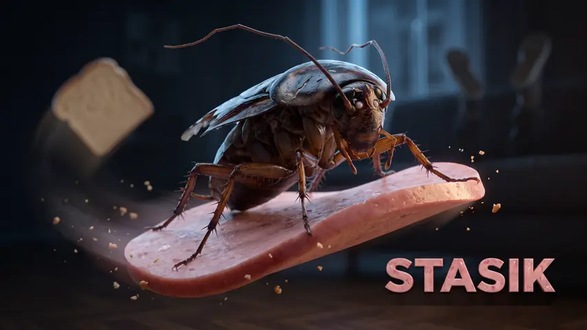 STASIK: NIGHT 🪳 | a cockroach vs a sandwich (30s AI film)