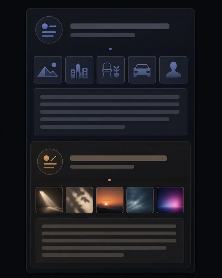 Content and Visual Style prompt sections generated from the source image