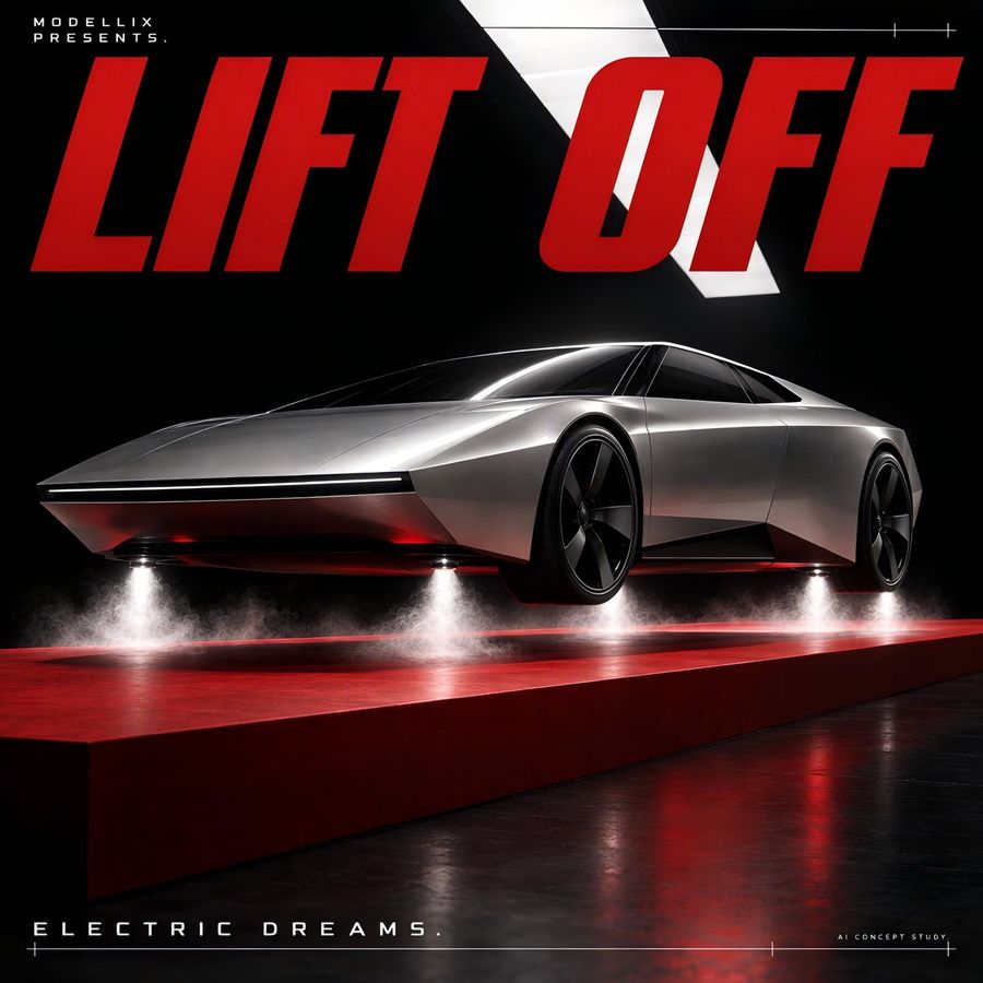 Futuristic Flying Car Poster