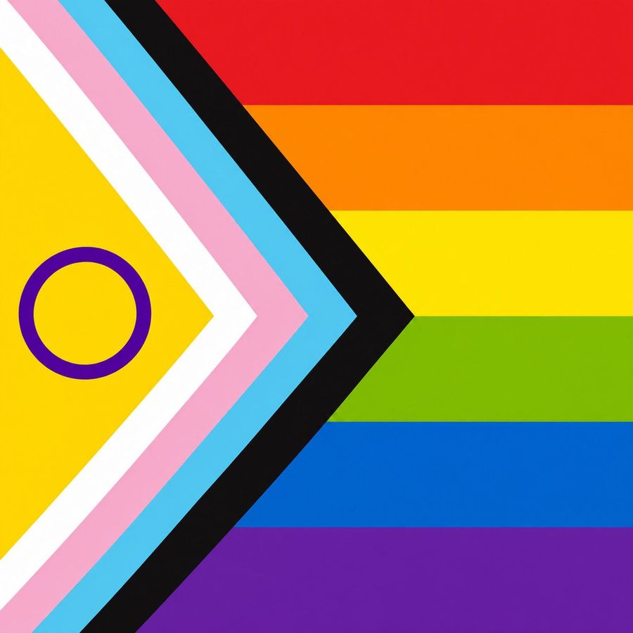Progress Pride Flag Geometric Illustration