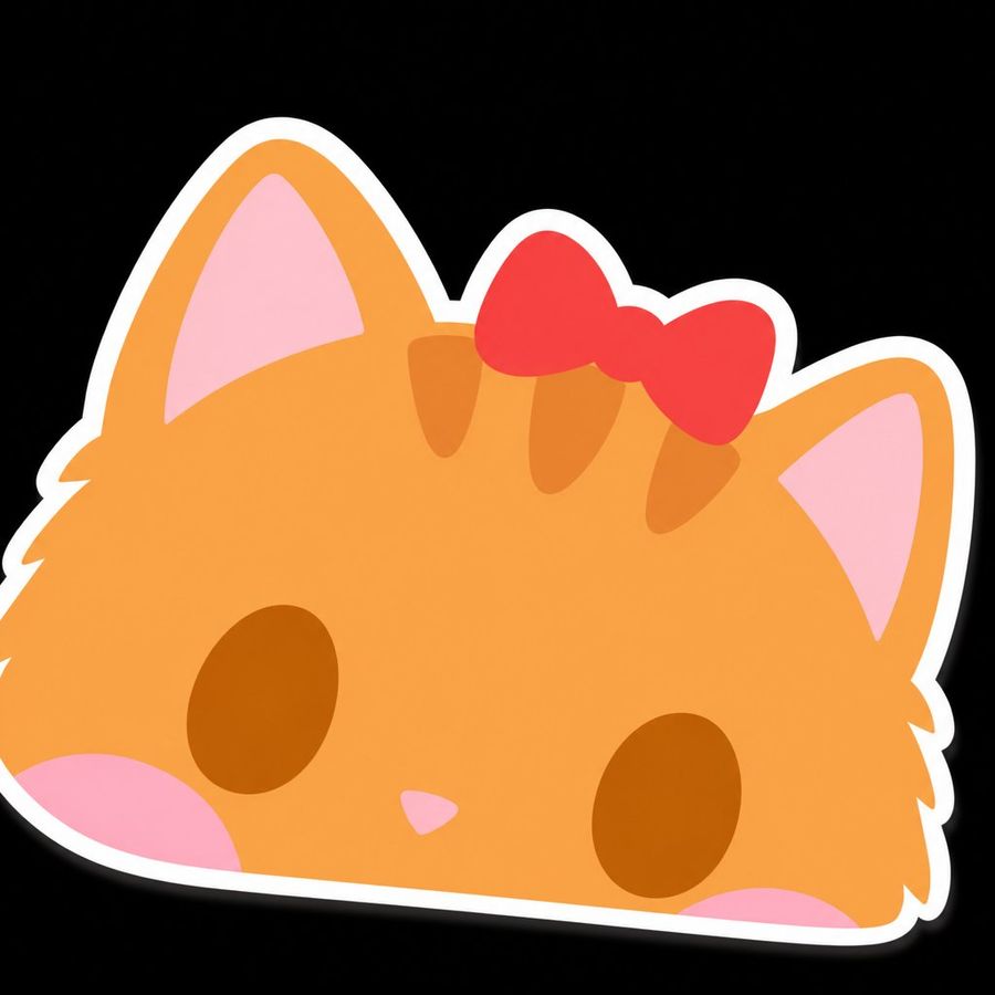 Orange Cat Sticker Illustration