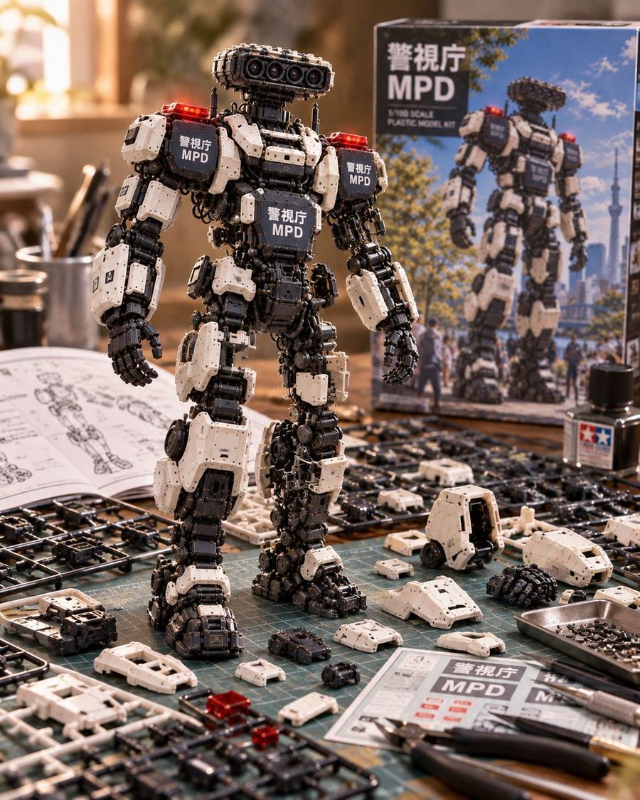 Assembling Police Robot Model Kit