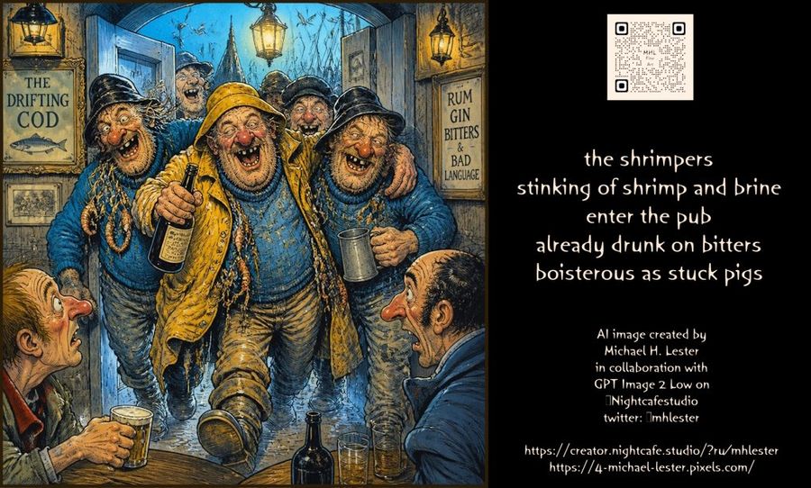 Rowdy Shrimpers Bursting into a Tavern