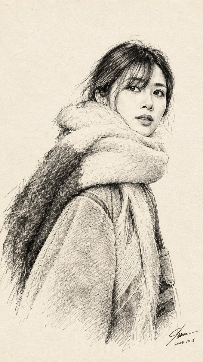 Masterpiece Pen Sketch Portrait