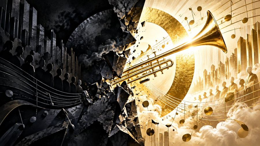 Golden Trumpet Breaking Through Darkness