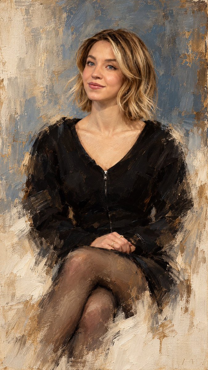 Contemporary Oil Portrait with Unfinished Lower Body