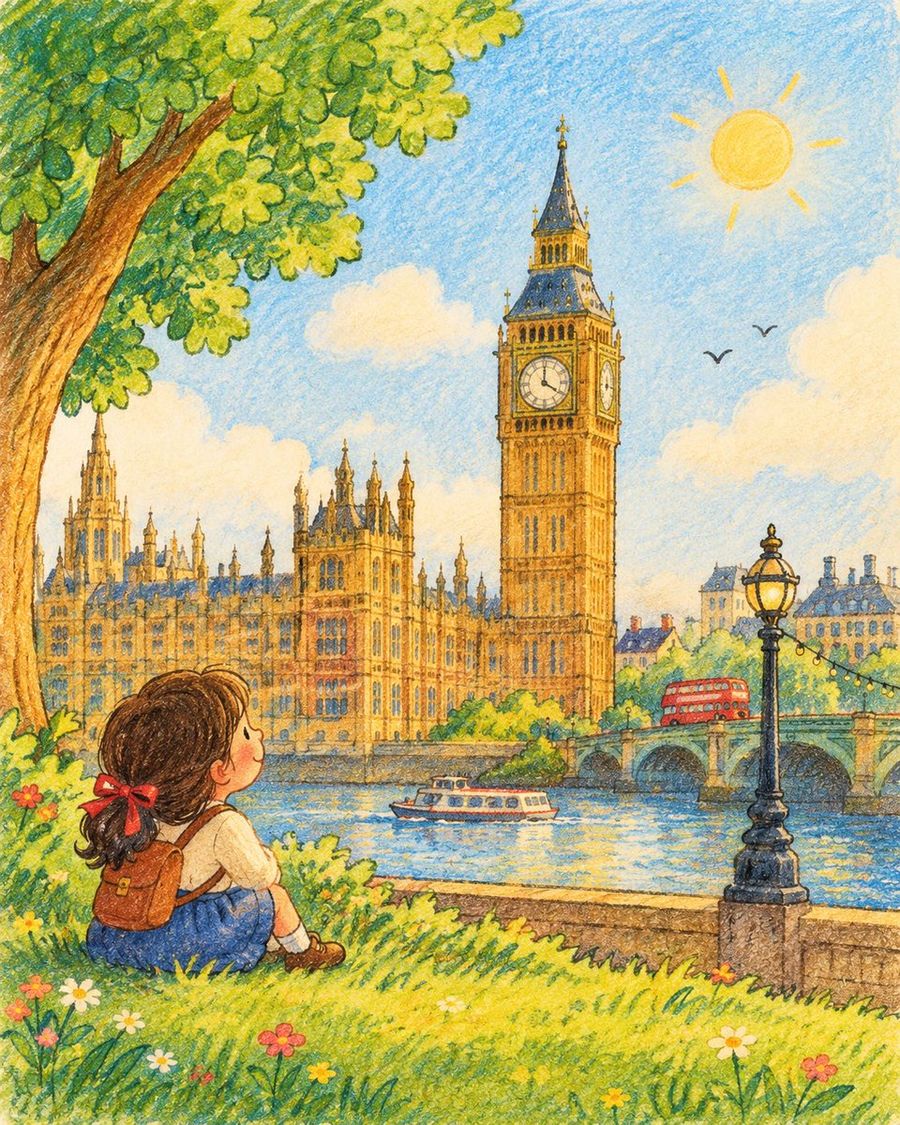 Children's Picture Book Style Landmark