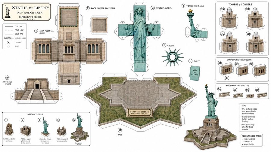 Papercraft Cube Model Template Generator