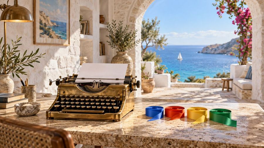 Vintage Typewriter with Google Ribbons