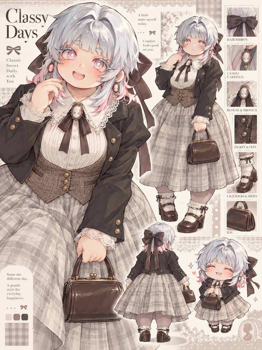 Vintage Lolita Character Design Sheet