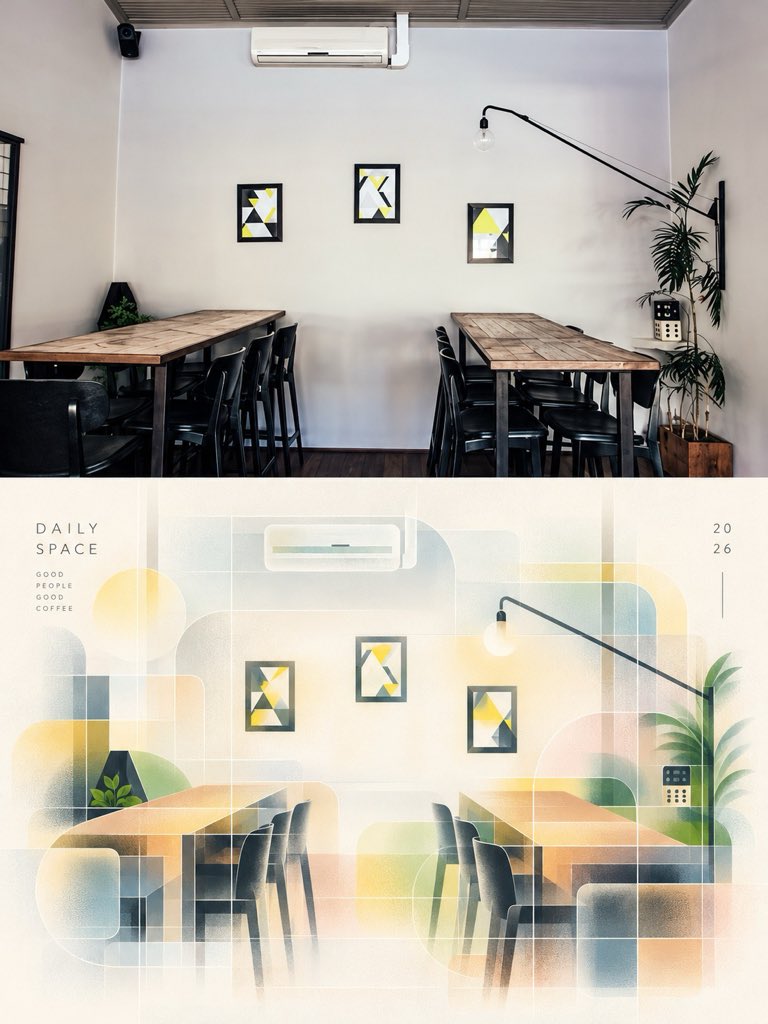 Minimalist Editorial Cafe Poster from Photo