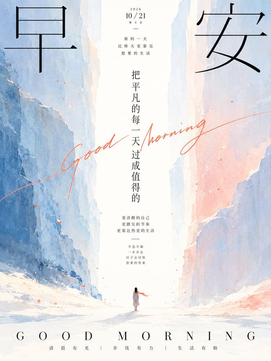 Serene Good Morning Watercolor Poster