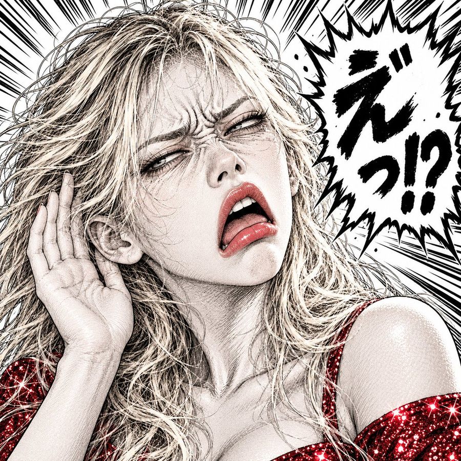 Manga Shocked Expression Illustration