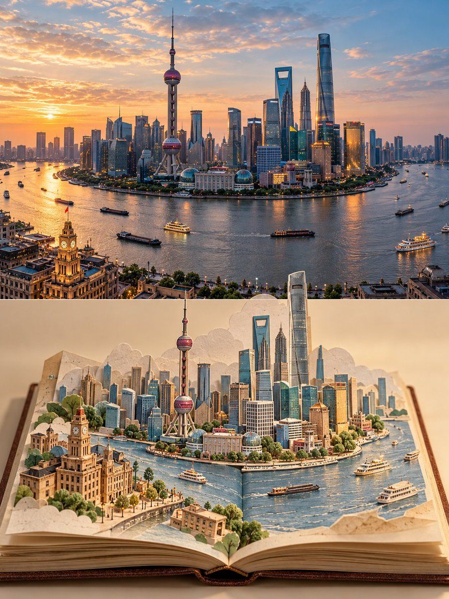 Travel Memories 3D Paper Art Poster